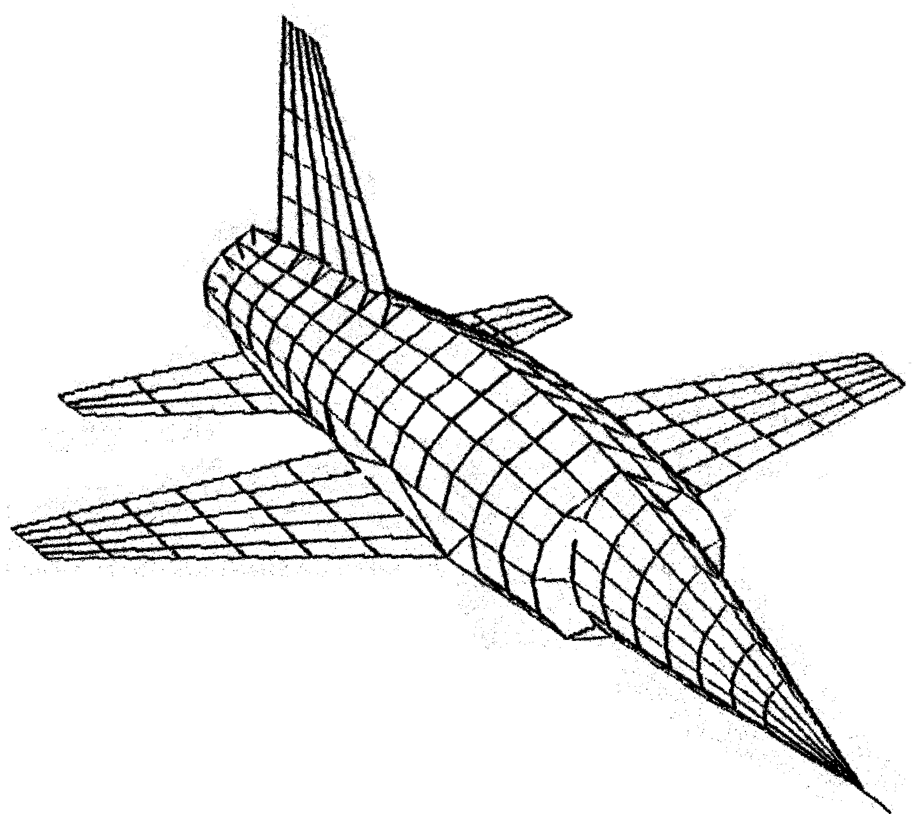 Computer generated line drawing of aircraft. Software developed by Jeremy K. Raines.